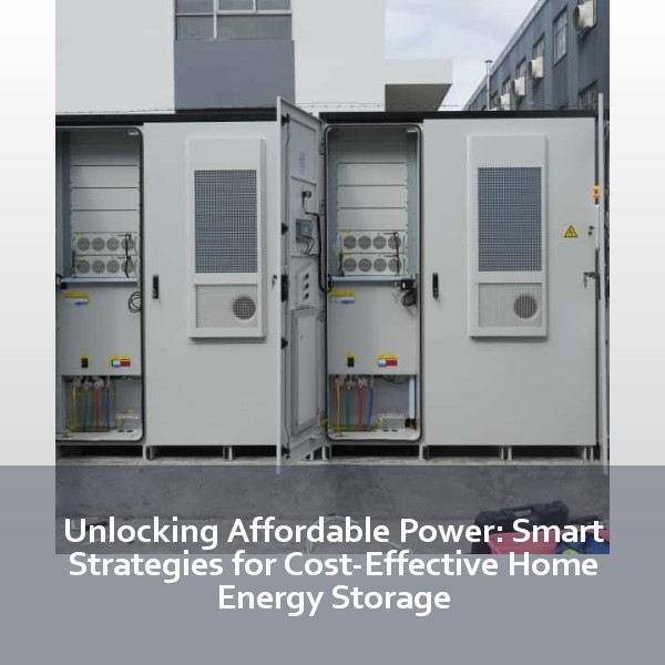 Unlocking Affordable Power: Smart Strategies for Cost-Effective Home Energy Storage